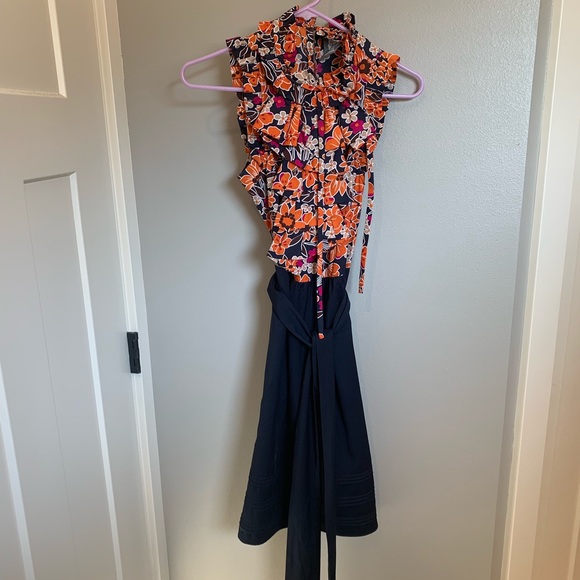 Anthropologie floral and navy dress - Picture 2 of 7